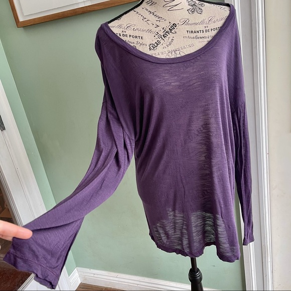 NWOT Blue Life X Planet Blue Slouchy Long Sleeve - Picture 2 of 5